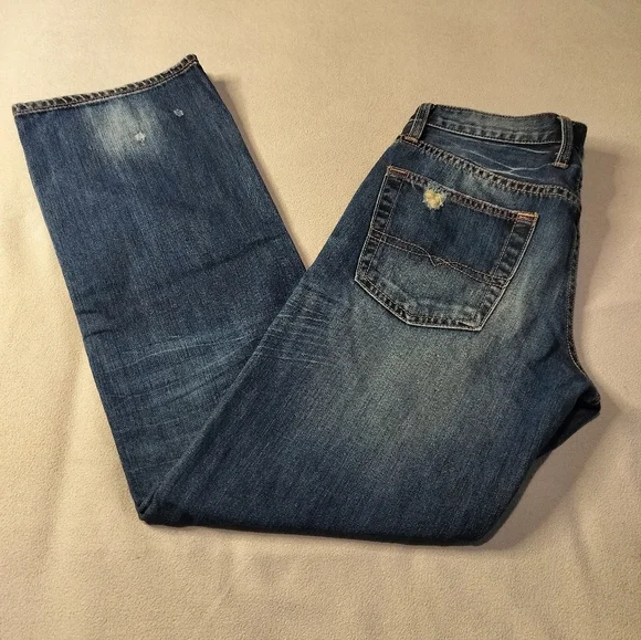 Lucky Brand Men's Vintage Straight R Distressed Blue Denim Jeans Sz 31/32 - Picture 13 of 16